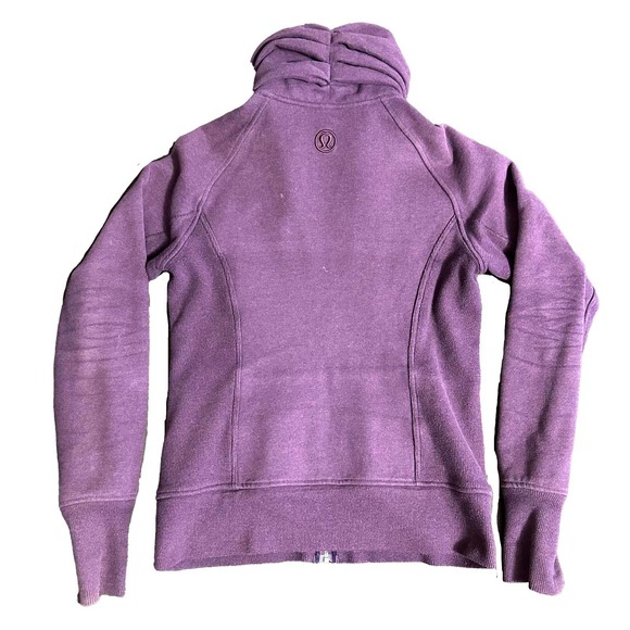 LULULEMON SCUBA HOODIE FULL ZIP UP PURPLE FLEECE LINED JACKET SZ 8 - Picture 2 of 8